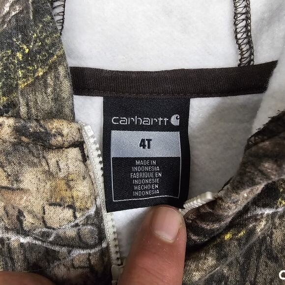 Carhartt Hoodie Youth Boys 4T Camouflage Mossy Oak Hunting Outdoors Hiking - Picture 7 of 14